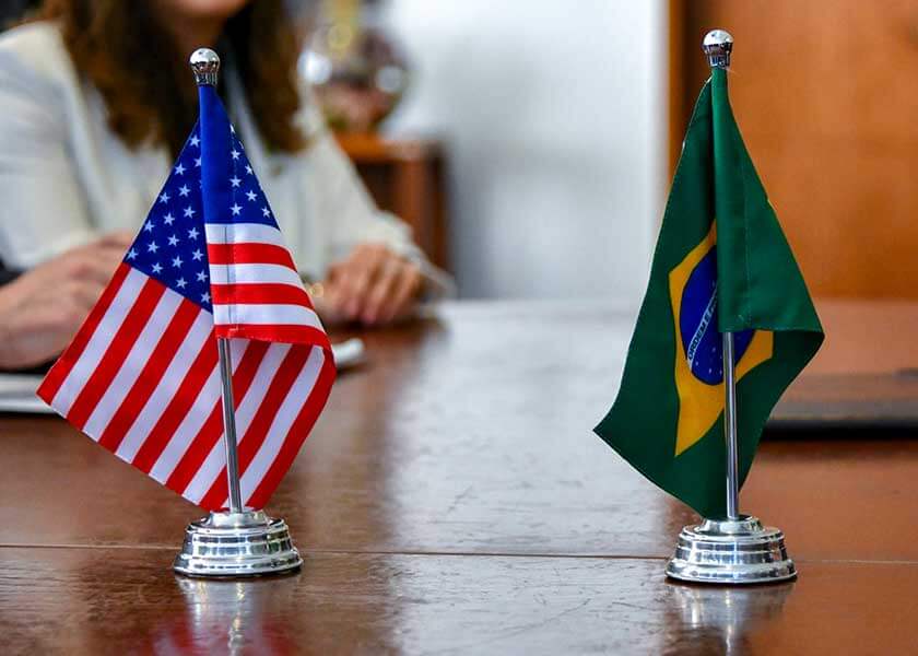 US and Brazil flags
